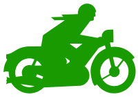 green motorbiker
