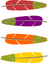 Colored feathers
