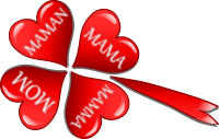 Mother's day hearts in a four leaf clover