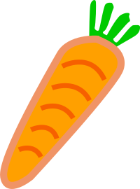 carrot orange with green leafs