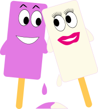 Ice cream girl and boy in love