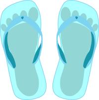 Thong light blue with footprint