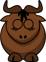 Cartoon Gnu Sleeps