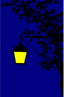 Vintage street lamp silhouette