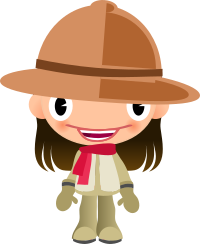 Talking Girl in Safari Clothes