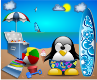 Tux at the Beach