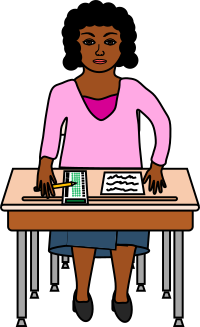 Taking a standardized test in purple