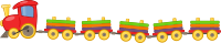 Toy train with 5 wagons