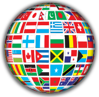 World Flags Globe With Shading