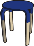 Ikea stuff - Frosta stool, half blue navy