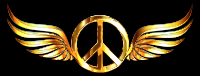 Gold Peace Sign Wings Enhanced
