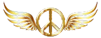 Gold Peace Sign Wings Enhanced 2 No Background