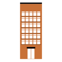 BUILDING-Medium Tall- 3-color-flat-with-empty-space-to-write-design