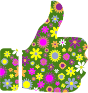 Retro Floral Thumbs Up