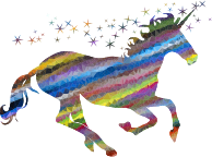 Low Poly Prismatic Streaked Magical Unicorn