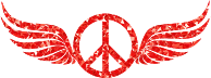 Ruby Peace Sign Wings