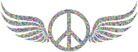 Prismatic Low Poly Peace Sign Wings