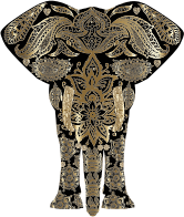 Copper Floral Pattern Elephant