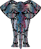 Bejeweled Floral Pattern Elephant