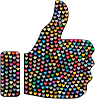 Prismatic Hearts Thumbs Up Silhouette 3