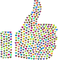 Prismatic Hearts Thumbs Up Silhouette 4 No Background