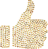 Prismatic Hearts Thumbs Up Silhouette 8 No Background