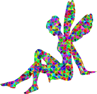 Low Poly Prismatic Female Fairy Relaxing