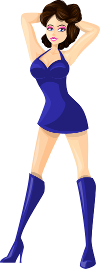 Young lady 2 (brown hair, light skin, plain dress #3)