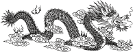 Asian Dragon Line Art