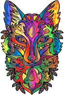 Prismatic Ornamental Fox Line Art Enhanced