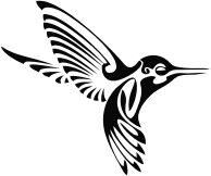 Tribal Hummingbird Silhouette
