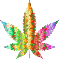 Psychedelic Marijuana Leaf
