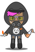 Kawaii Antifa (w gas mask)