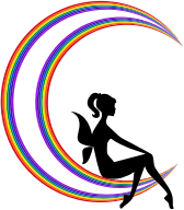 Fairy Relaxing On The Rainbow Crescent Moon