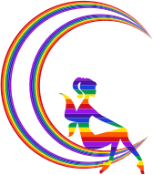Rainbow Fairy Relaxing On The Rainbow Crescent Moon