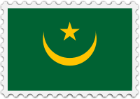 Mauritania flag stamp