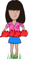 Mindy Carrying Cats