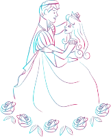 Prince and princess dancing