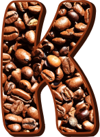 Coffee beans typography K