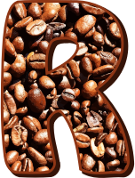 Coffee beans typography R
