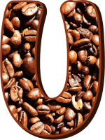Coffee beans typography U