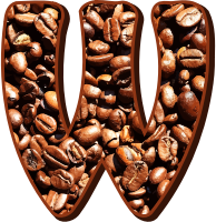 Coffee beans typography W