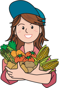Girl with vegetables