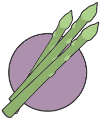Asparagus Line Art Logo - Colour