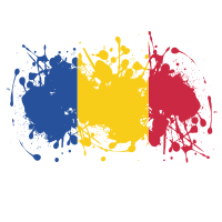 Flag of Romania ink splatter