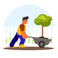 Gardener and Wheelbarrow