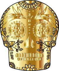 Sugar Skull By Vera Kratochvil Gold