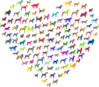 Dog Breeds Silhouettes By Karen Arnold Heart Polyprismatic