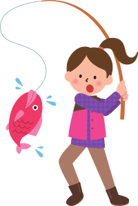 Girl catching fish
