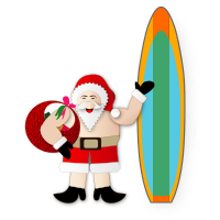 Surfing Santa